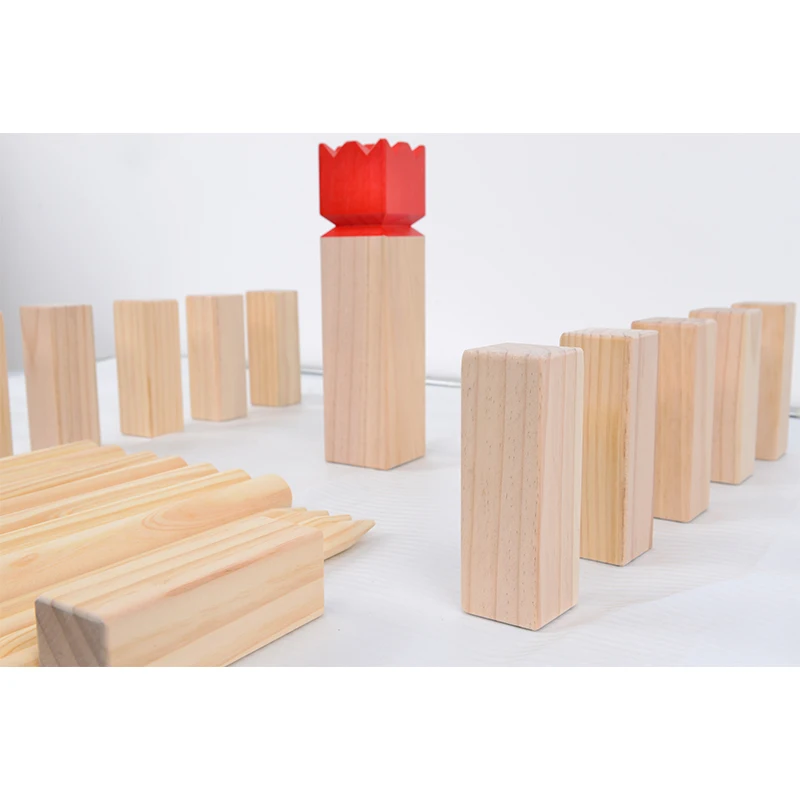 Viking Chess Outdoor Clash Toss Yard Game Wooden Backyard Lawn Games Set for Teenagers Adults Family Kubb Yard Game Set