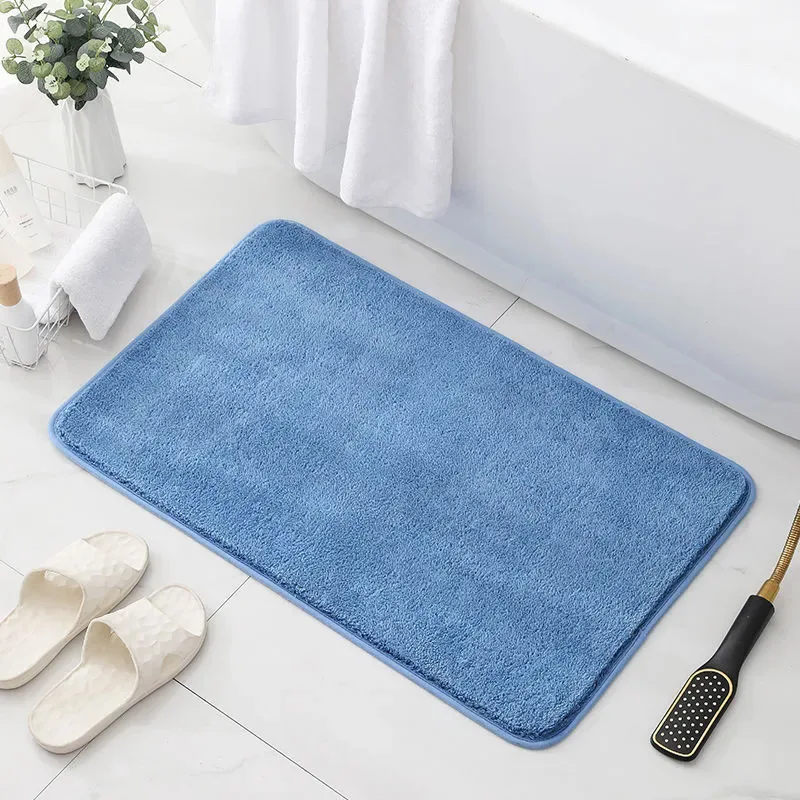 Plush thickened bathroom absorbent floor mat non-slip foot rug entrance door mat bedroom living room entrance carpet camel
