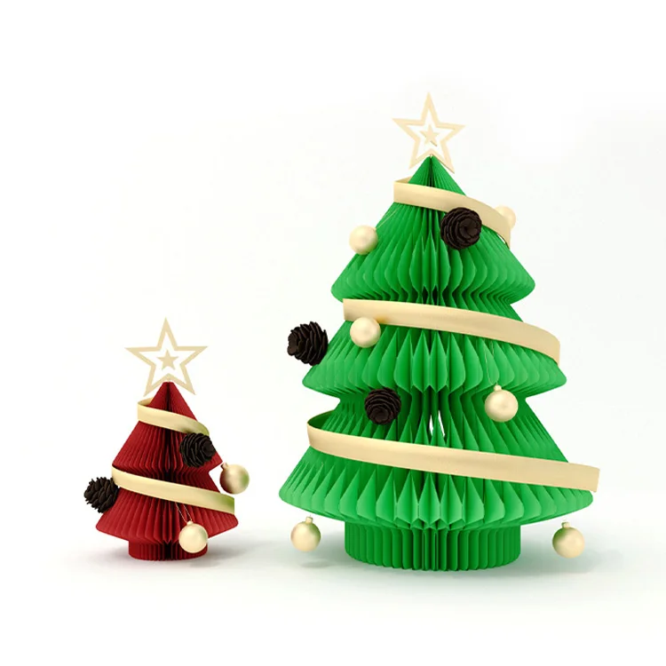 Origami Christmas Tree with LED Lights  for Holiday Decoration Wanted OEM Logo Item Time Pcs