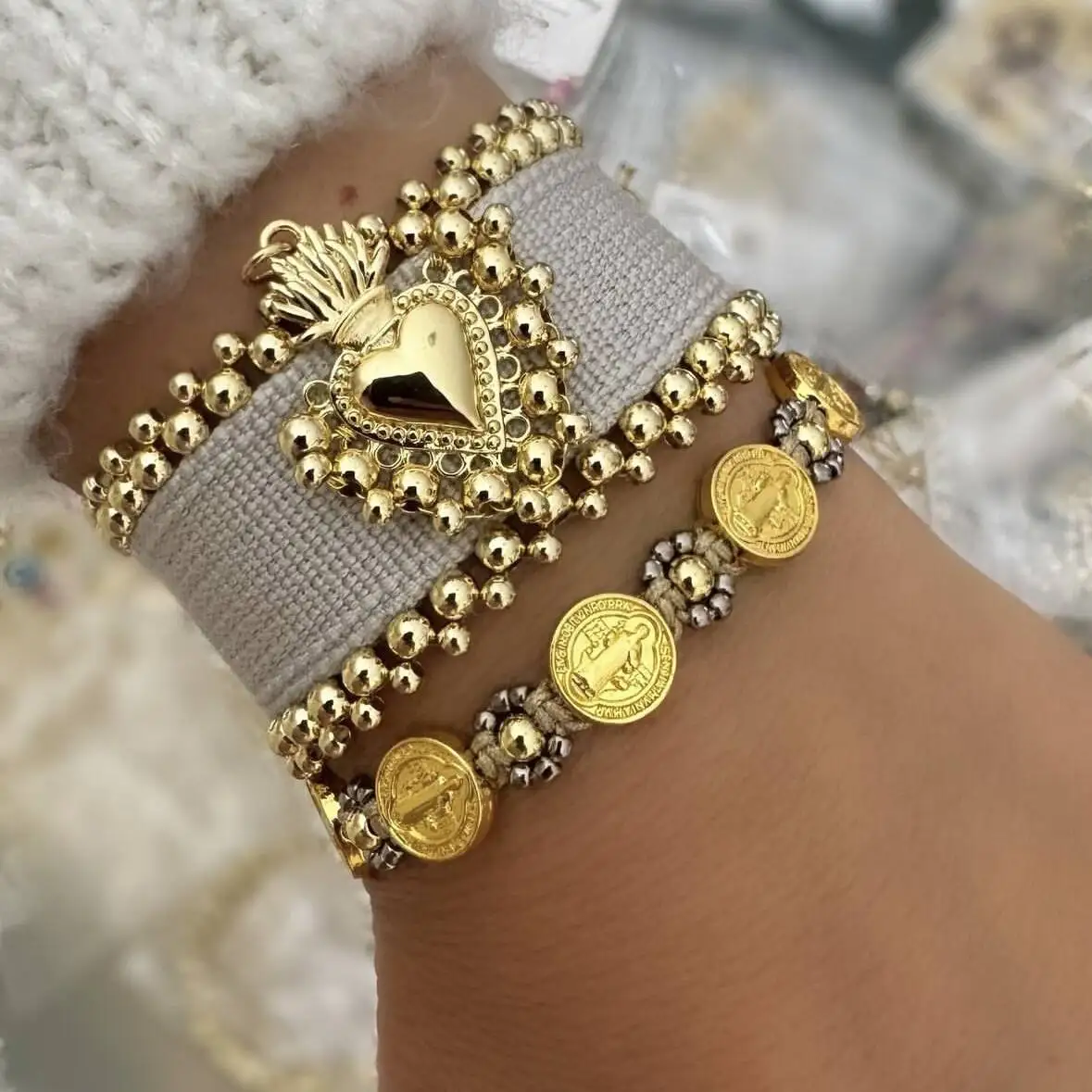 LS-B6316 Beautiful women bracelets jewelry miyuki handmade bracelets multi   designs gold beads heart fashion bracelets