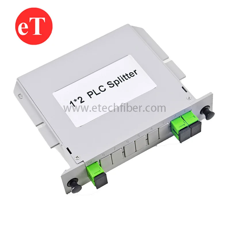 FTTH PON 1x2 SC UPC APC Plug In Card Type LGX Box Module Cassette PLC Fiber Optic Splitter