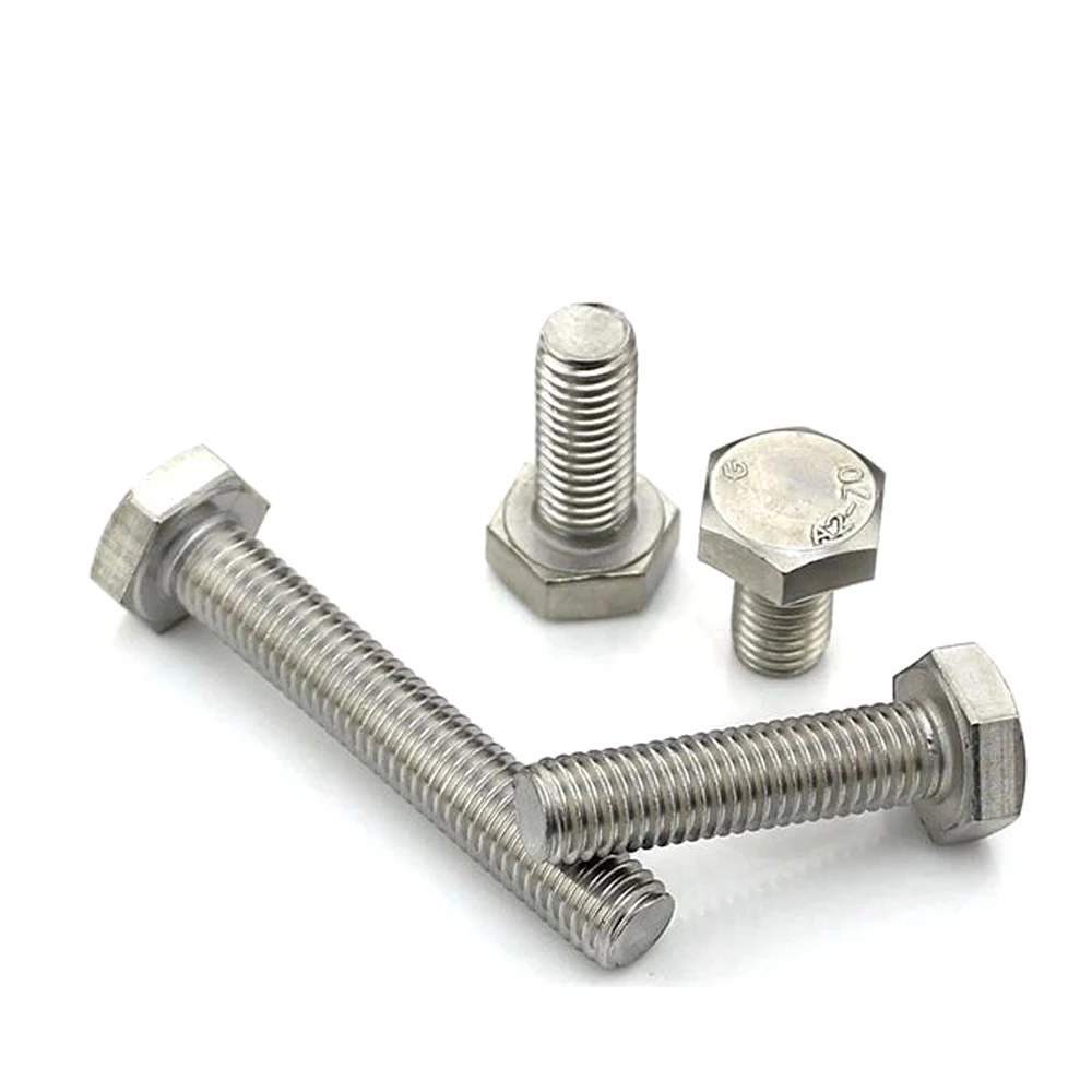 Stainless hex head bolts a2-70 M12x1.25x20 price bolt and nut din 933