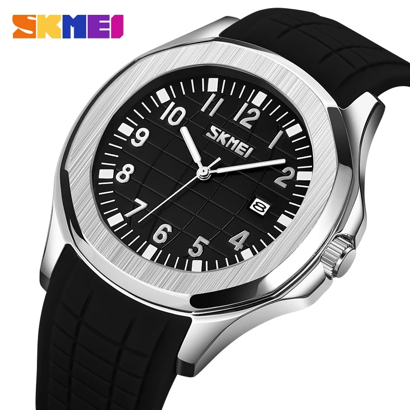 Skmei 9286 new design dongguan mens quartz watch designer Silicone band water proof date display  business watch factory