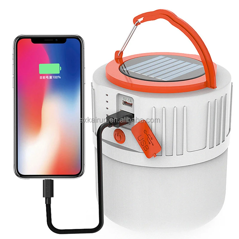 Solar USB Portable Tent Lamp 5 Modes Solar Lantern Light Outdoor Night LED Bulb Lamps Market Emergency Camping Light