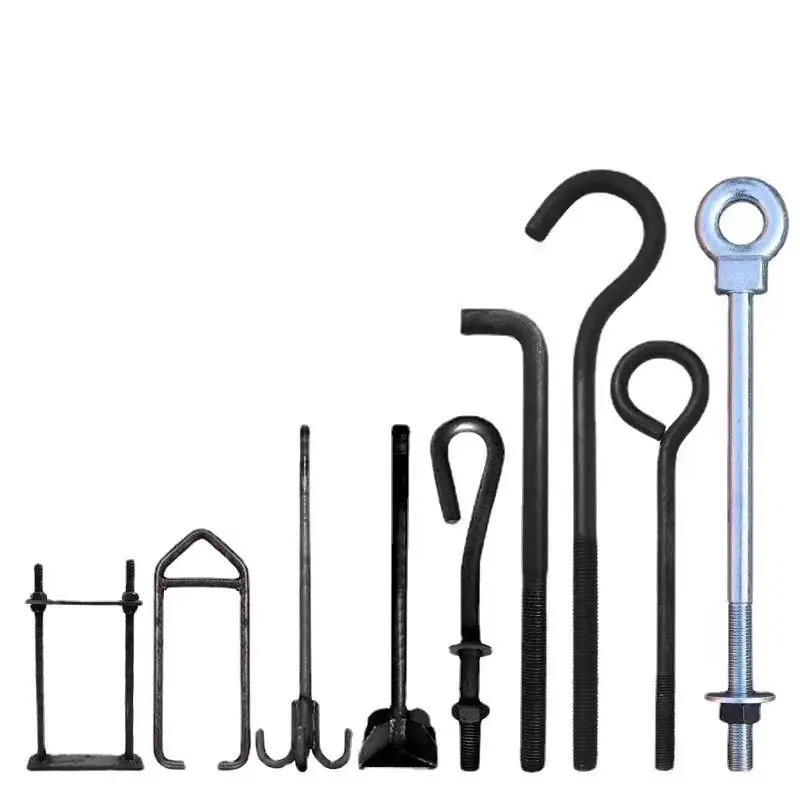 Factory Price J&l Bolt Hook Screw M6 M8  Sus316 Sus316l Plain Polishing J&l Hook Bolt With Hex Nut Din529