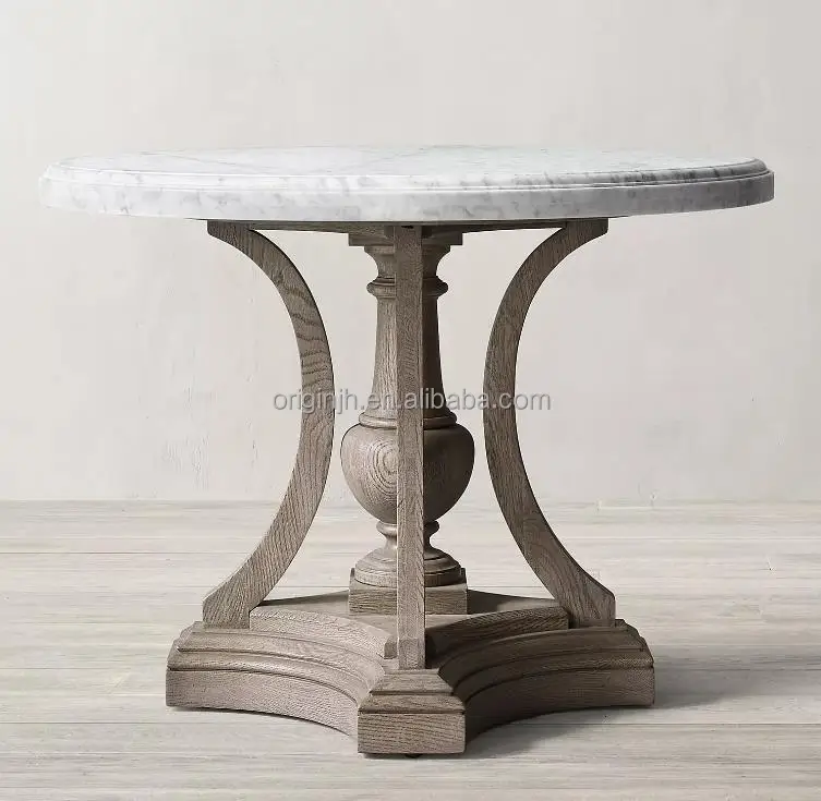 Durable and heavy stone surface wooden base indoor furniture customize size marble table