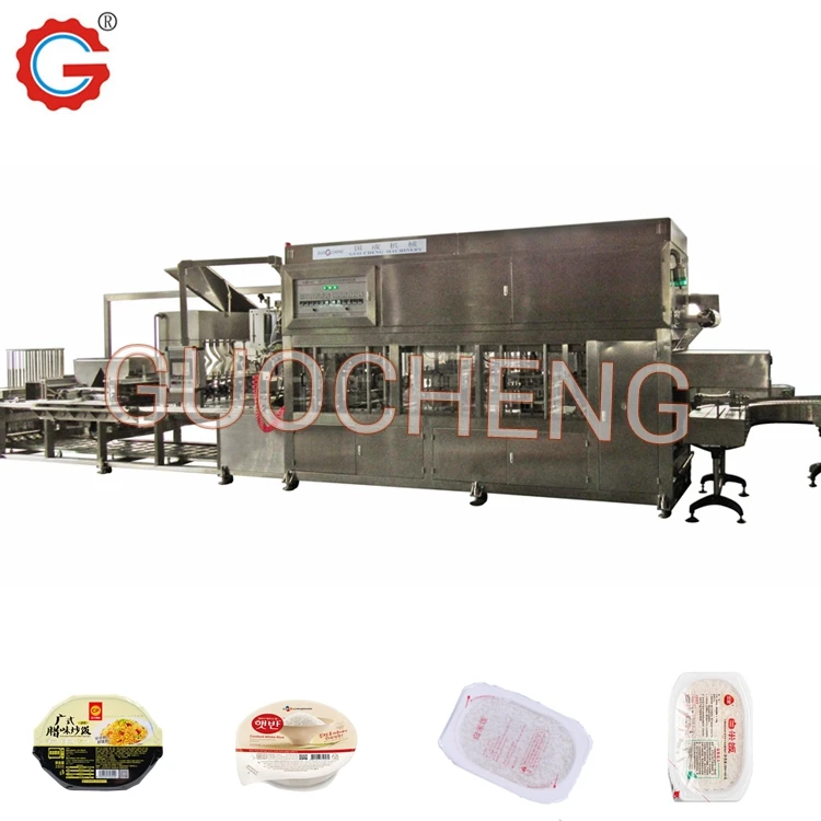 Tray Bowl Sealing Machine Linear Type Filling Machine For Mixed Congee Porridge Rice