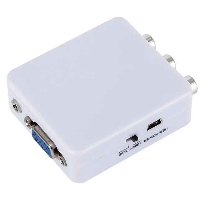 AV TO VGA converter adapter RCA LCD Projector Monitor TV Converter PC Video VGA 15Pin  Support Signal Output