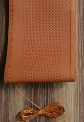 four seasons universal comfortable non skid hand sewing made pu leather vehicle steering wheel cover for car