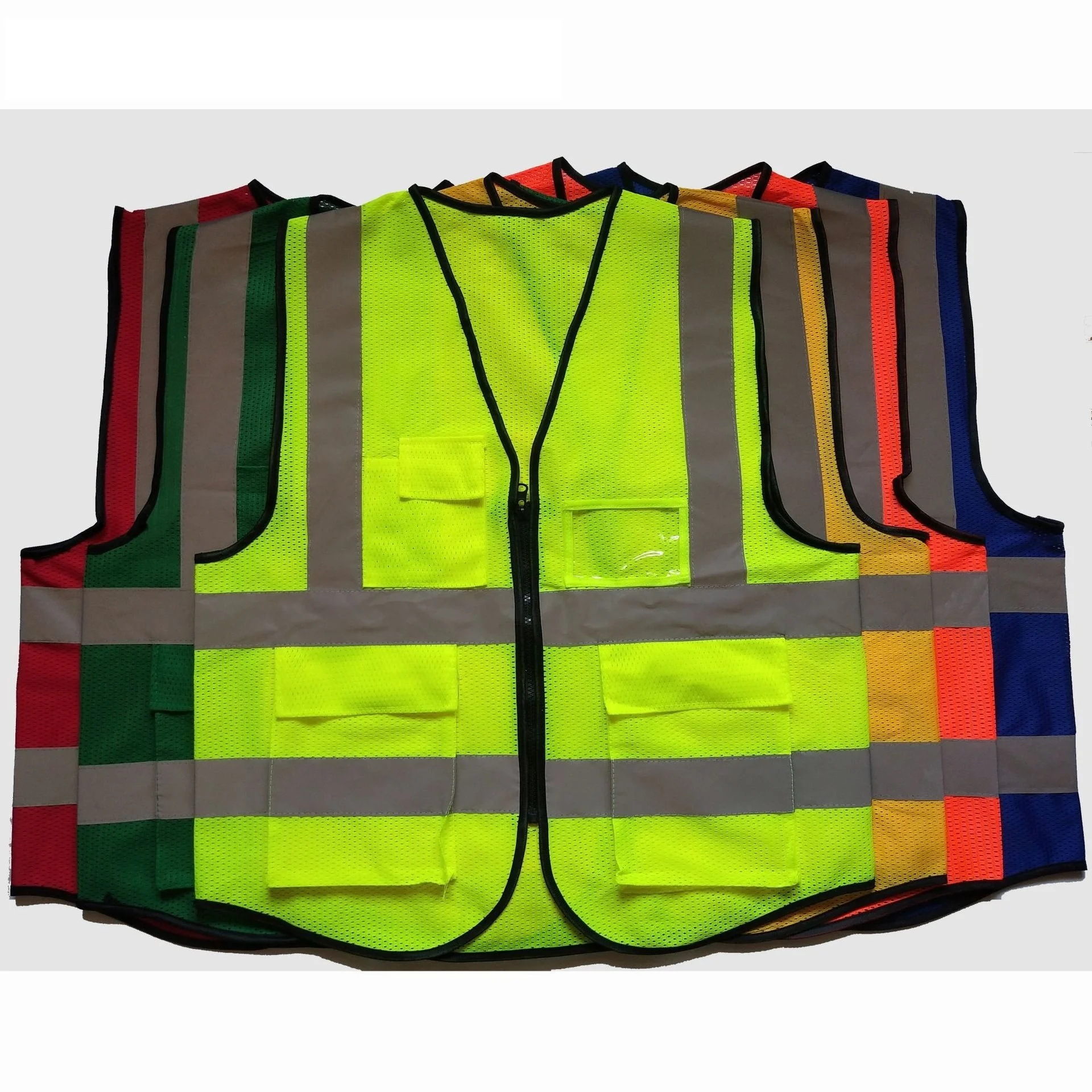 Customized Yellow Black Orange Long Sleeve Reflective High Visible Engineer Security Safety Vest