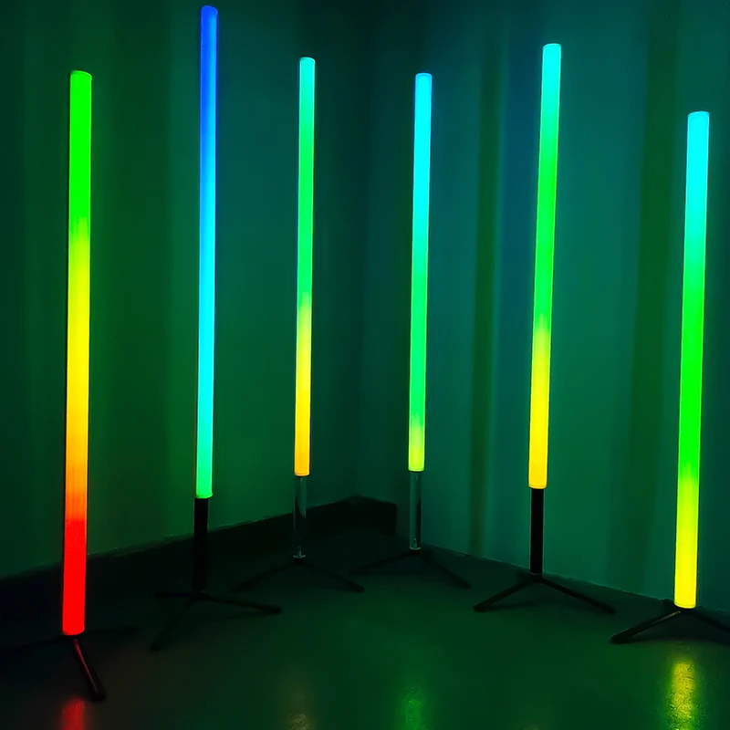 8PCS/Set LED Wireless Light Tube 1M 2.4GHz WIFI APP Control RGBW Color Changing LED Battery Tube With Flight Case For Stage