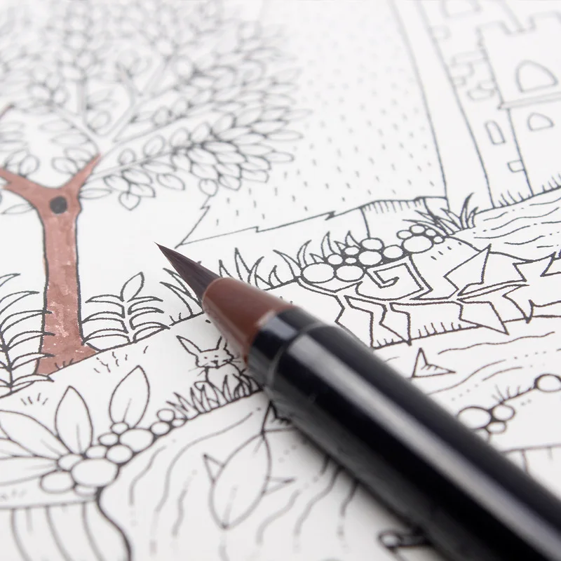 water color refillable ink soft nib tip calligraphy brush pen