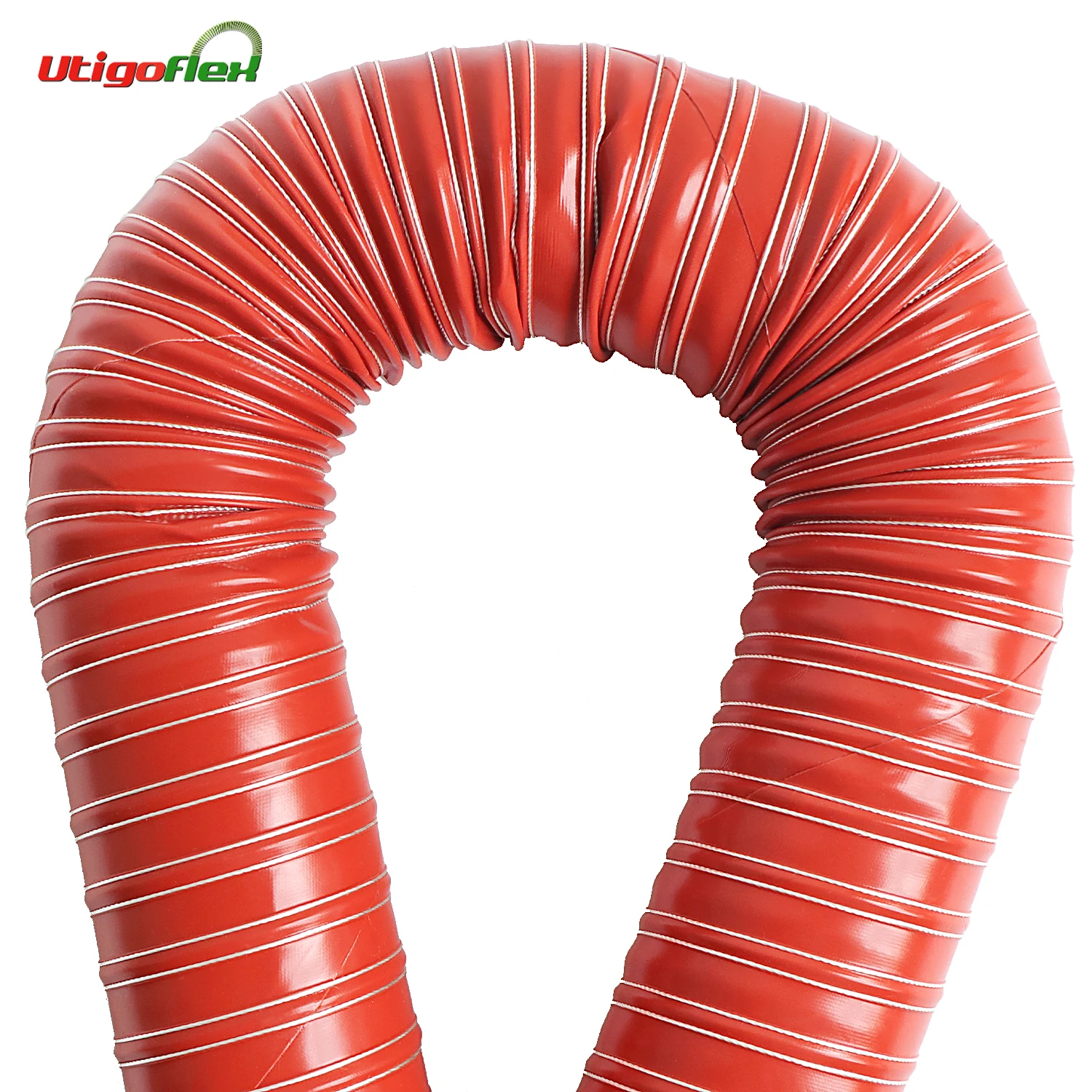 High temperature resistant flexible silicone coated glass fiber duct hose