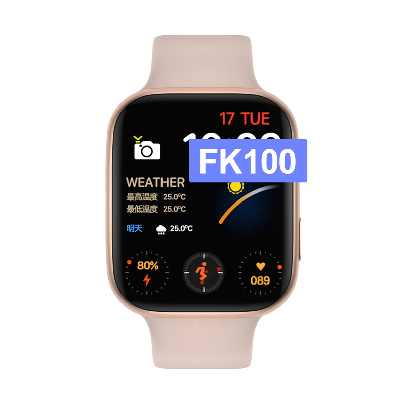 Смарт-часы FK100 с экраном 1,78 дюйма, пульсометром и подсчетом шагов