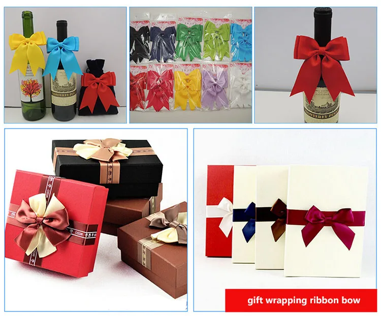 Pre Made Mini Self Adhesive Bows Satin Grosgrain Gift Ribbon Bow for Garment Accessory Package Decoration