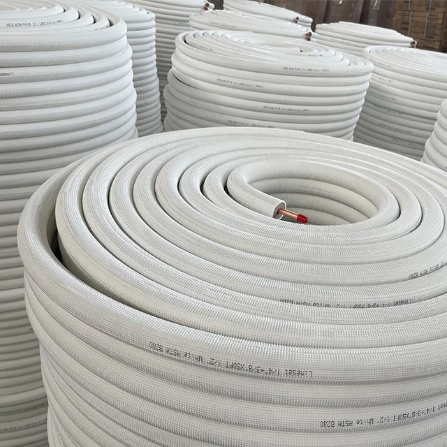 Hvac Line Sets White Pe Insulation Copper Pipe Copper Coil Tube