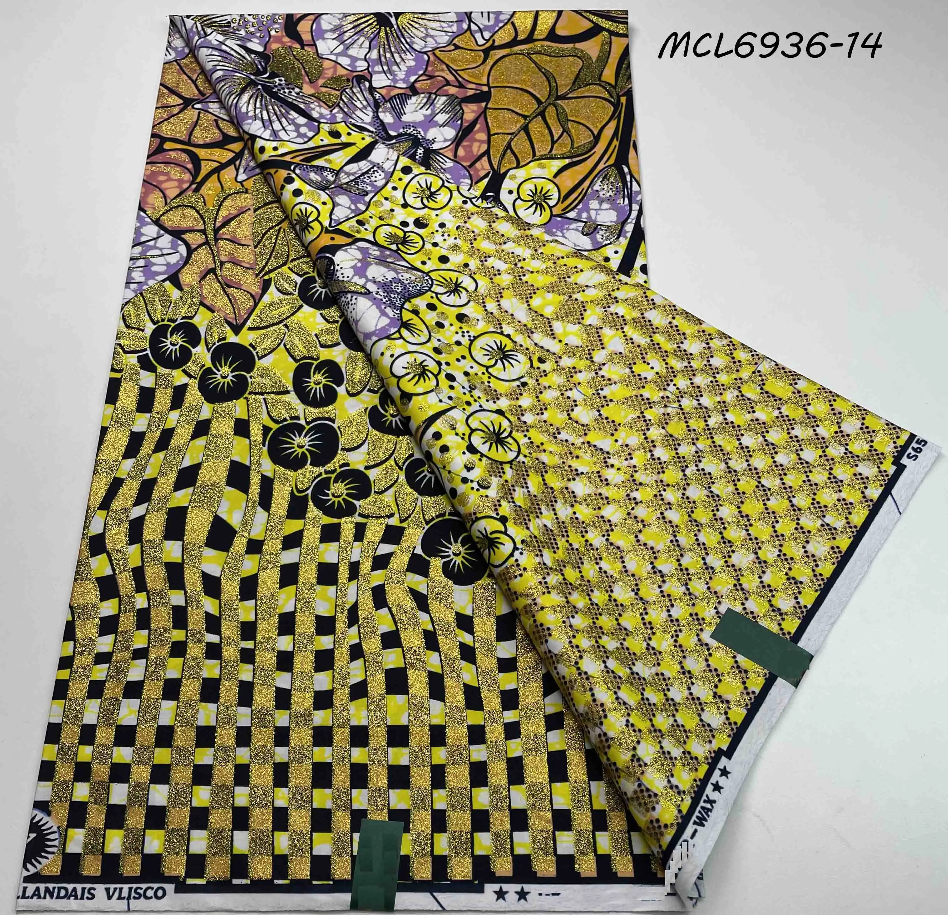 High Quality 100% Cotton Super Ankara Fabric African New Grand glitter Wax Holland in China