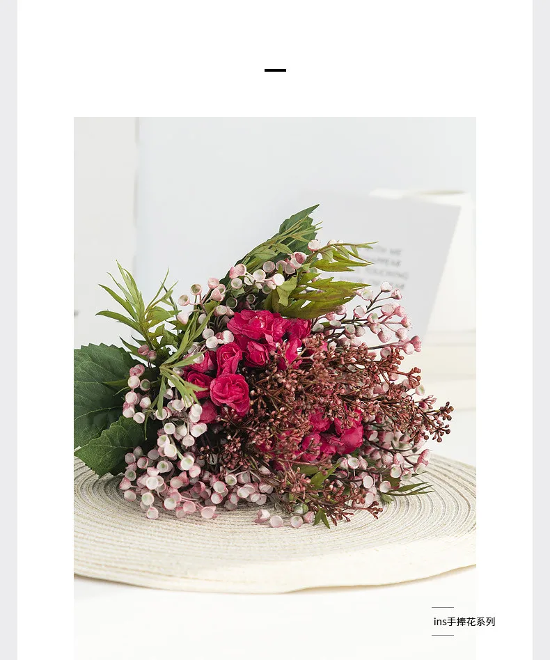 High quality real touch artificial flowers rose bouquet for wedding home decoration artificial flower wholesale cheap artificial