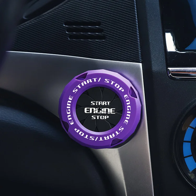 Car Engine Push to Start Stop Accessories Rotary Push Start Button Cover Auto Ignition Switch Cover