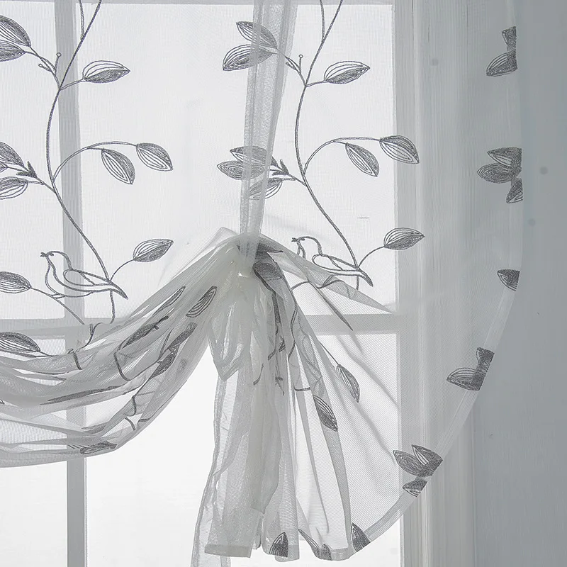 embroidered sheer voile curtain and jacquard voile sheer for window, textile tulle curtain