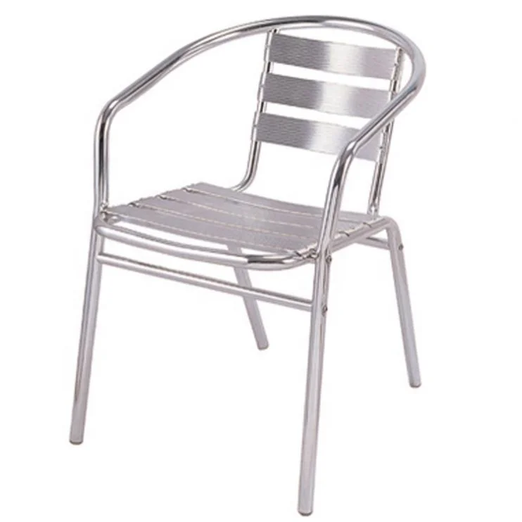 Outdoor Garden Modern Frame Airport Tube Dining Cheap Cafe Aluminum Chair