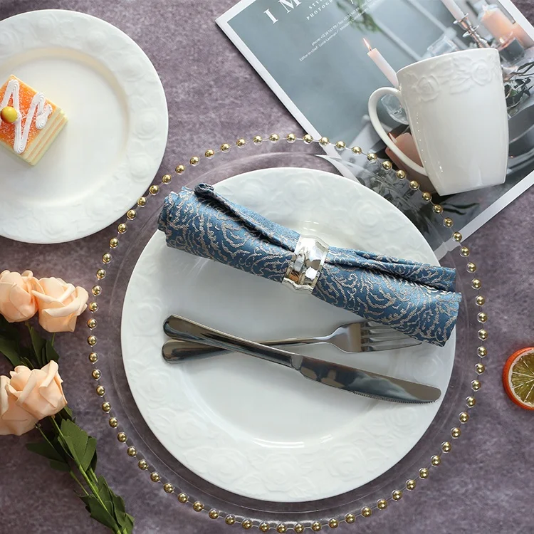 new design white ceramic porcelain embossed bone china crockery dinner sets