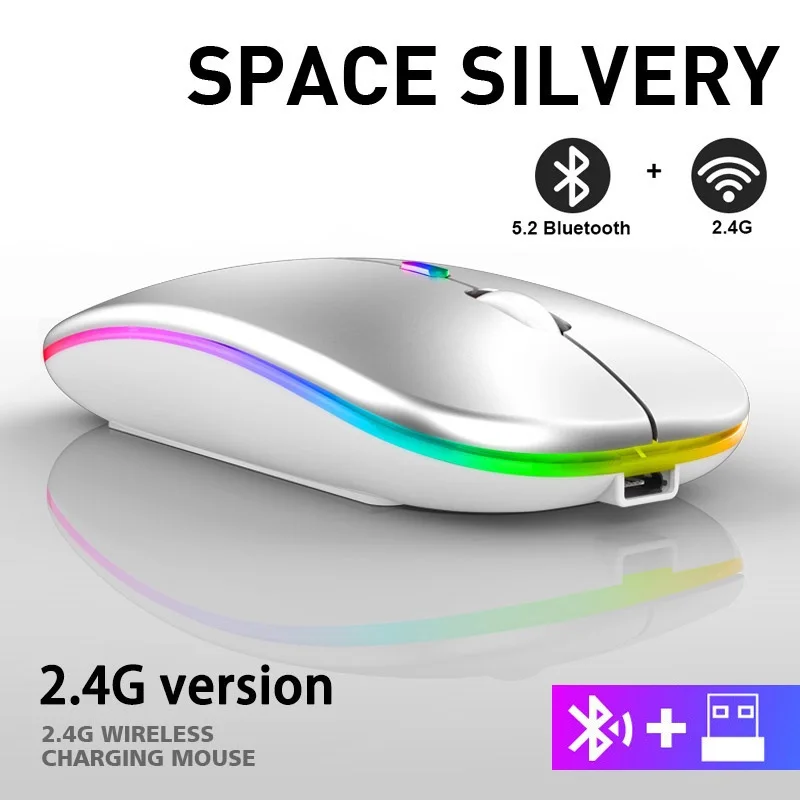 New ultra-thin wireless mouse wholesale computer office Bluetooth dual mode rechargeable mouse