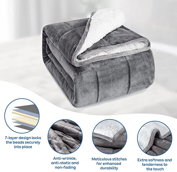 Double Side minky Fleece Weighted Blankets Thermal Blanket