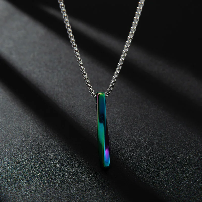 2022 Summer Hot Sale Gold Stainless Steel Chain Men Hip Hop Bar Pendant Minimalist Necklace