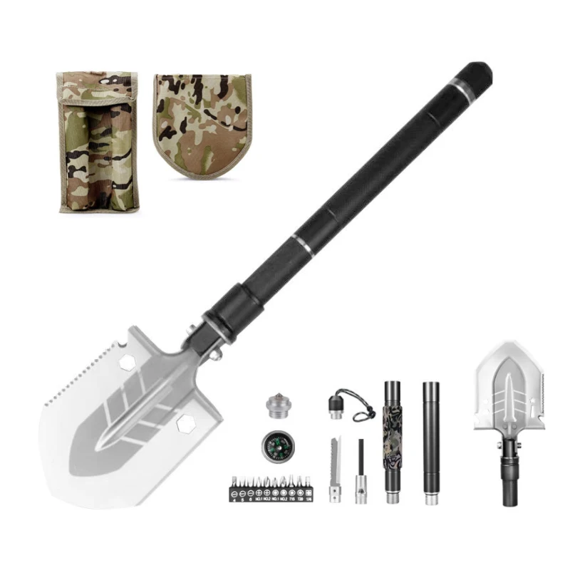Camping Multitool Portable Military Folding stainless steel Outdoor Multifunction Tactical Survival Shovel