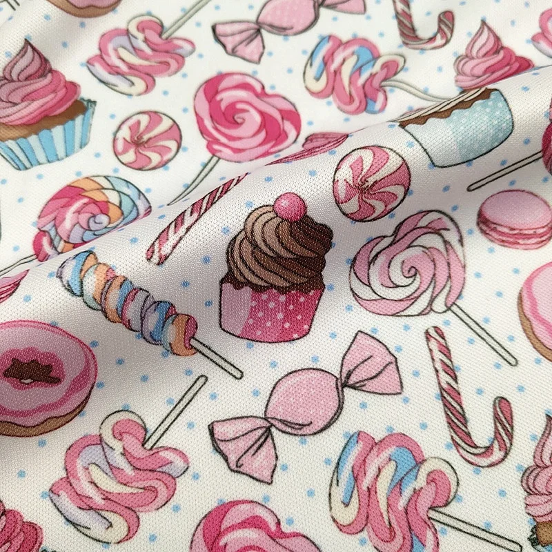 Hot Sale Polyester Knitting Jersey Candy Printed Fabric Cake Digital Printing Textiles For DIY Toy And Pet Clothing
