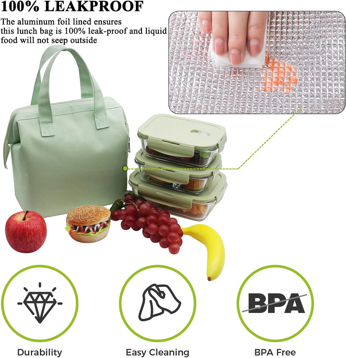 Simple New Fashion Lunch Cooler Bag Thermal Lunch Tote Bag Lunch Bag Insulated