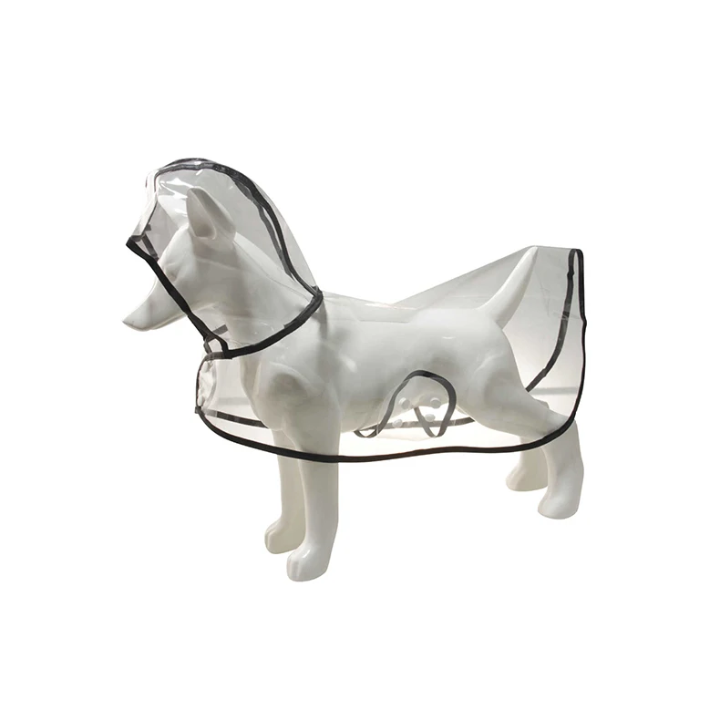 comfortable transparent water resistance lightweight PU dog rain coat clothes pet cat accessory outdoor puppies raincoat jacket
