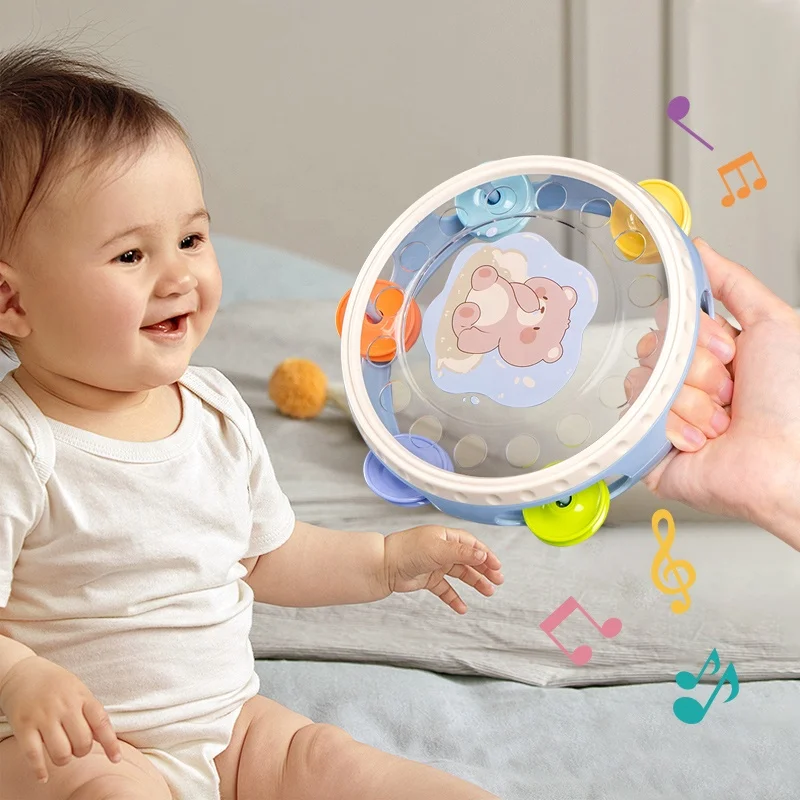 Baby Rattle Toy Lovely Plastic Tambourine handbell For Kids Sounds baby Toys