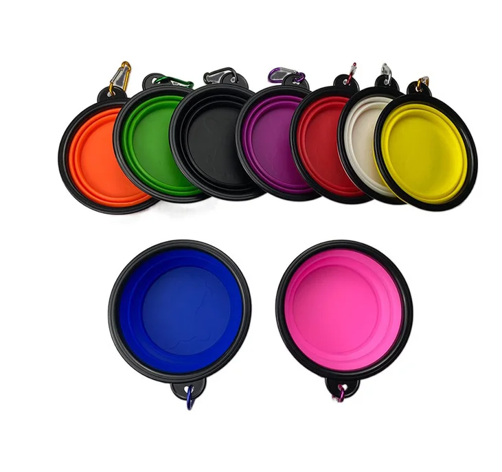 Best Selling Custom Logo Portable Foldable Dog Bowl TPE Silicone Collapsible Pet Food & Water Feeder Pet Supplies Pet Products