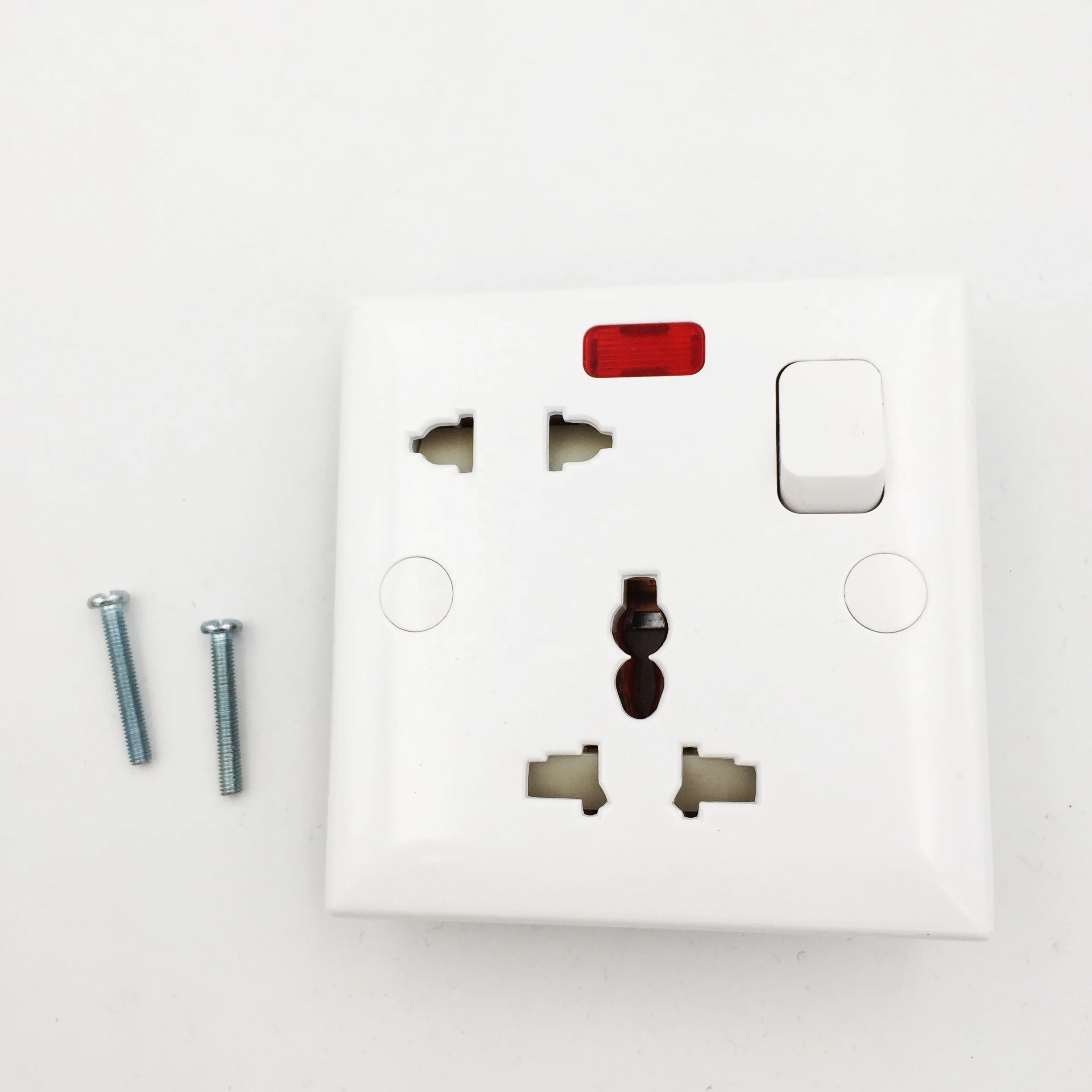 UK Standard 1gang switch with Universal Socket 5P (13A+16A)  Wall Socket 5 pin plug  Multi Wall Socket Switch