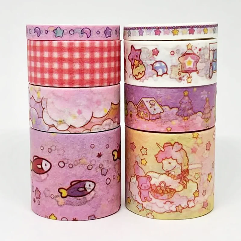 Wholesale Adhesive Custom Printed Colored Foil Masking Stationery Decoration Washi Tape Sticker