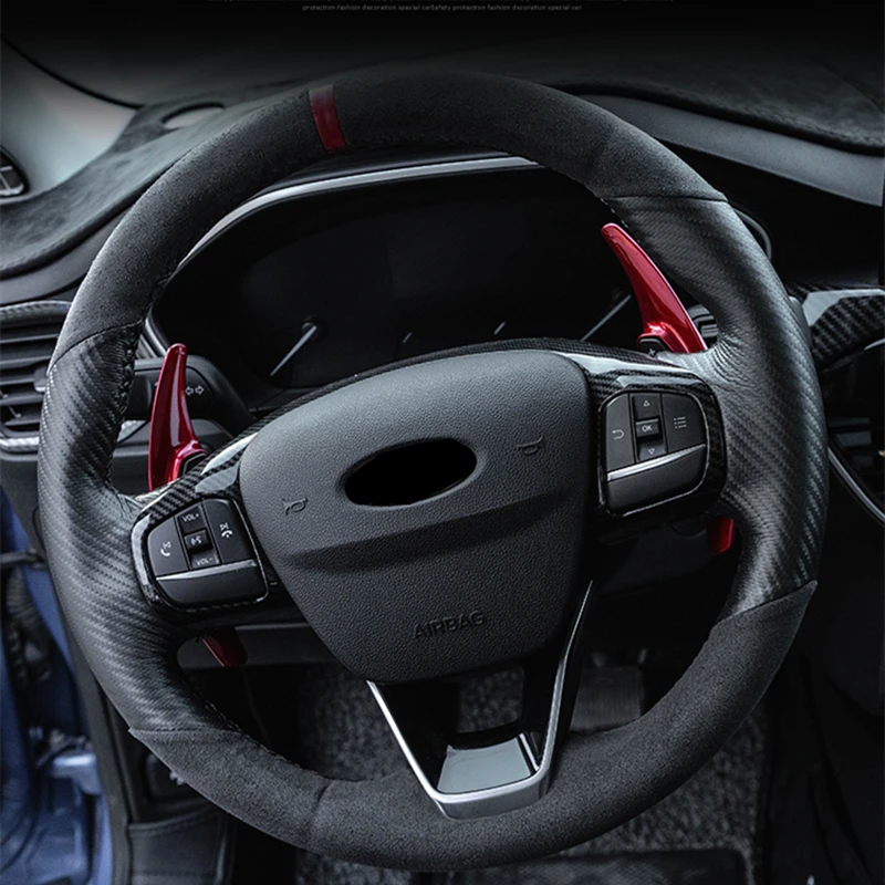 ABS Sport Red Carbon Fiber Steering Wheel Shift Paddle car Accessories For Ford Focus 4 MK4 C519 2018 2019 2020 2021