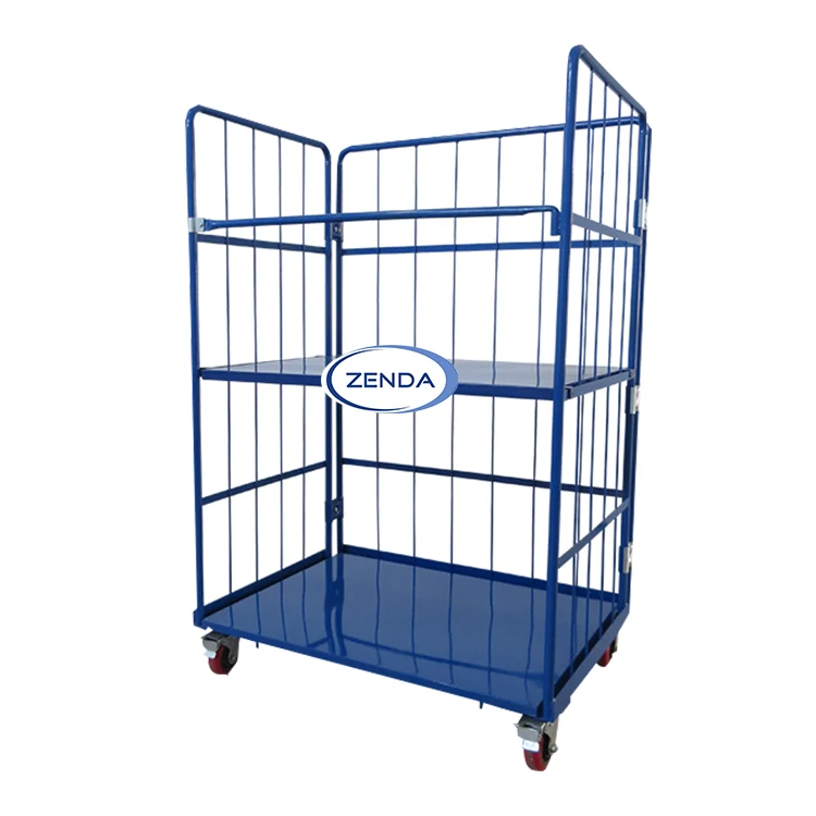 Лучшие продажи высокое качество металлические для хранения складские рулонный Контейнер Тележка больших