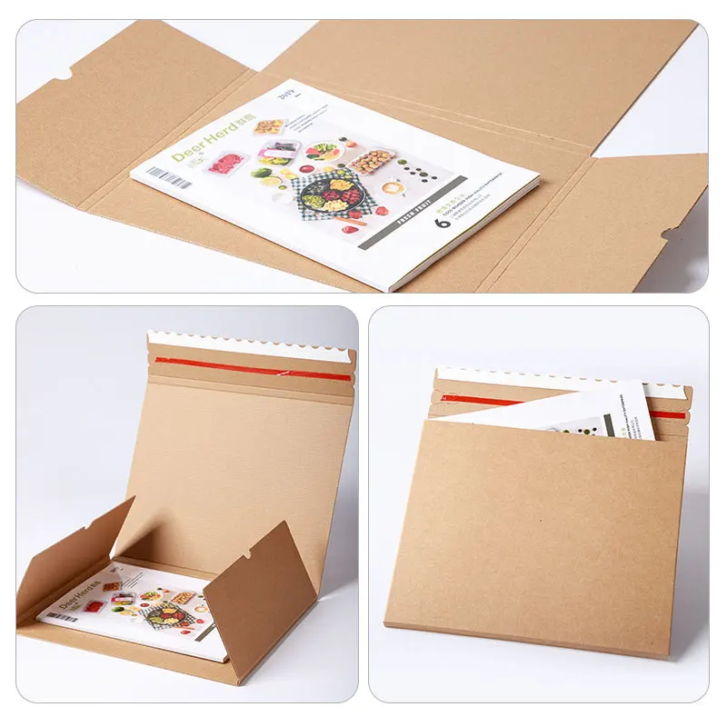 Document Envelope Zipper Box Logistics Ultra-thin Reinforcement No Tape Hand Tear Paper Box Invoice Contract Report Package