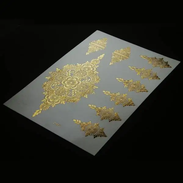 Free Samples  Party Supplies Custom Gold Temporary Gold Metallic Tattoo Sticker Waterproof Gold Tattoo Stickers