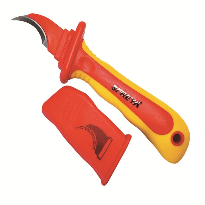 S617A SFREYA VDE 1000V Insulated Insulation tools double color Hook Blade Cable Knife cutter