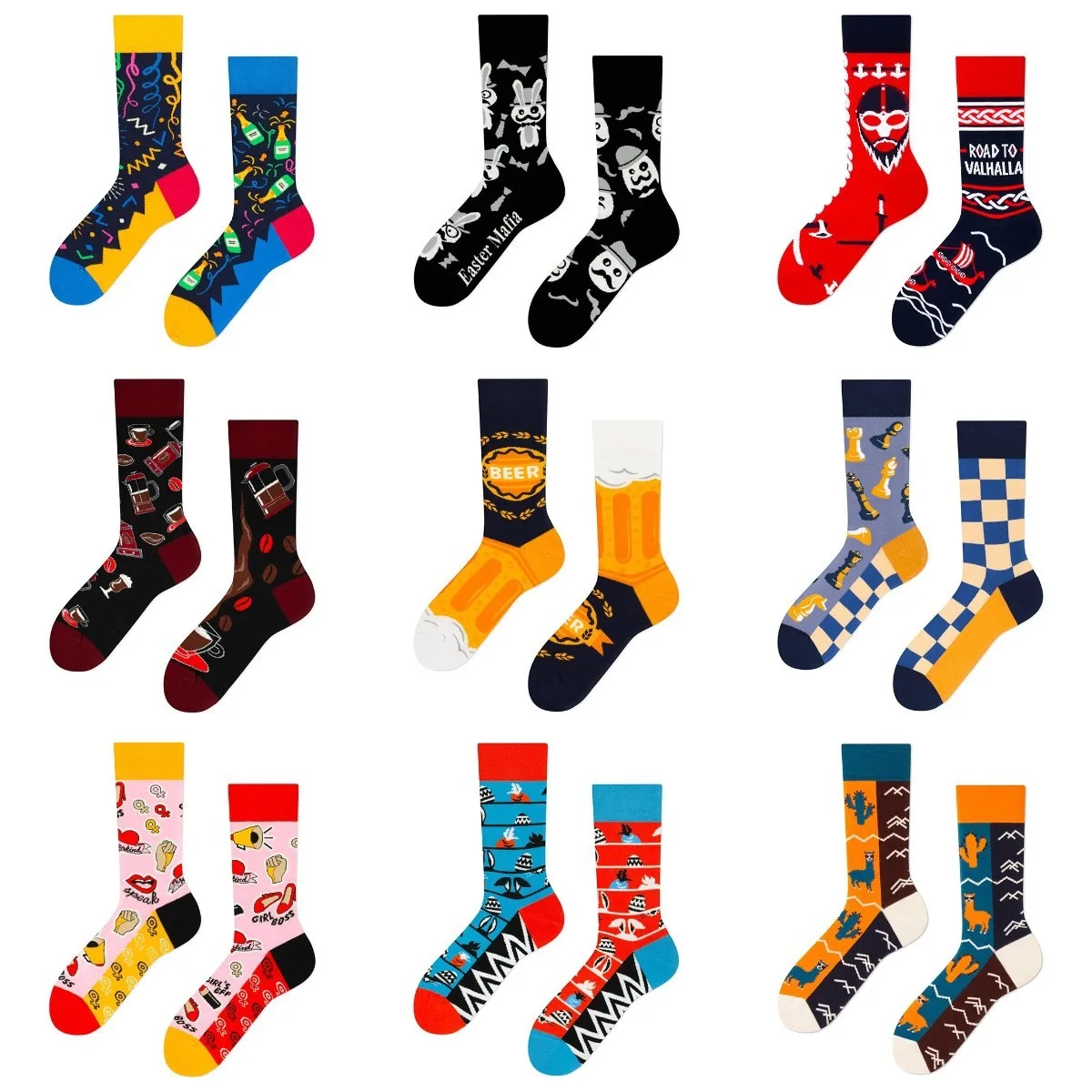 Quentin high quality women cotton logo happy socks wholesale factory funny dress socks colorful novelty skate fashion lady socks