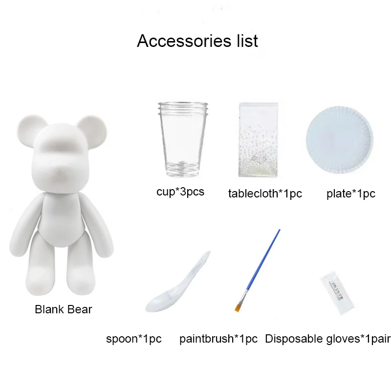 2024 Tiktok Hot Sales Fluid Bear Handmade DIY Fluid Bear Acrylic Paint Fluid Bear Model Kit For Kids and Adult with Pigment