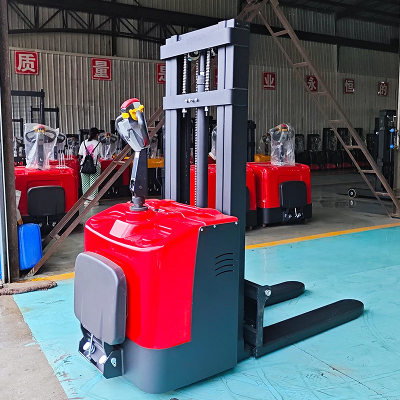 full electric pallet stacker forklifts machine 1ton 1.5ton container automatic walkie hydraulic stackers & reclaimers