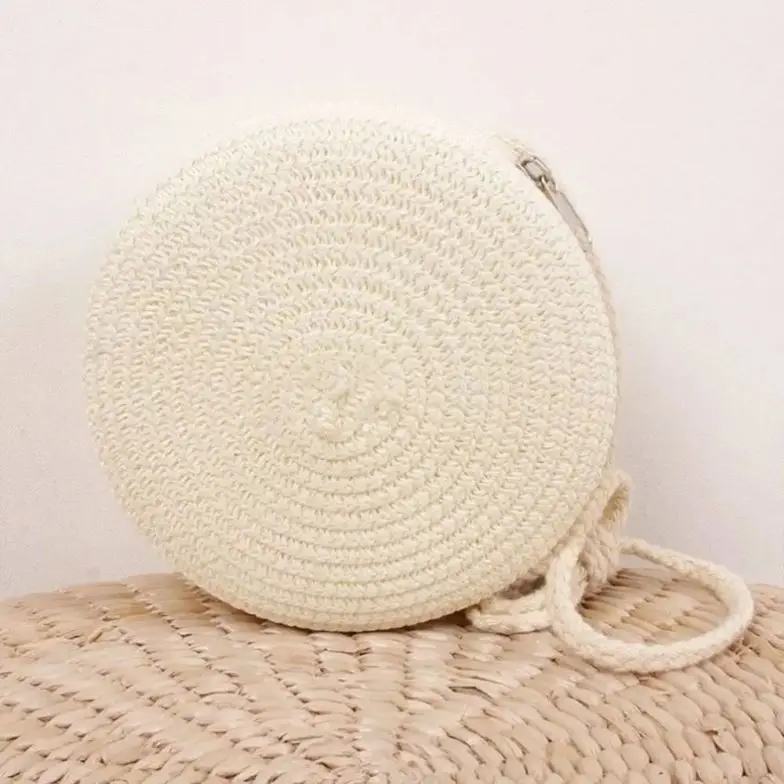 Boho Bag Bali Knit Reed Jute Tote Lace Rag Bags Hemp Straw Woven Weave Cross Cloud Color Hand Heart Large Purse Retro Round