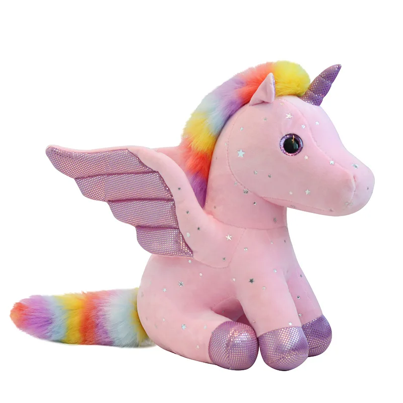SongshanToys Peluches Plushies Custom Small Customised Stuffed Animal Angel unicorn Rainbow Horse Rag Doll Plush Toy