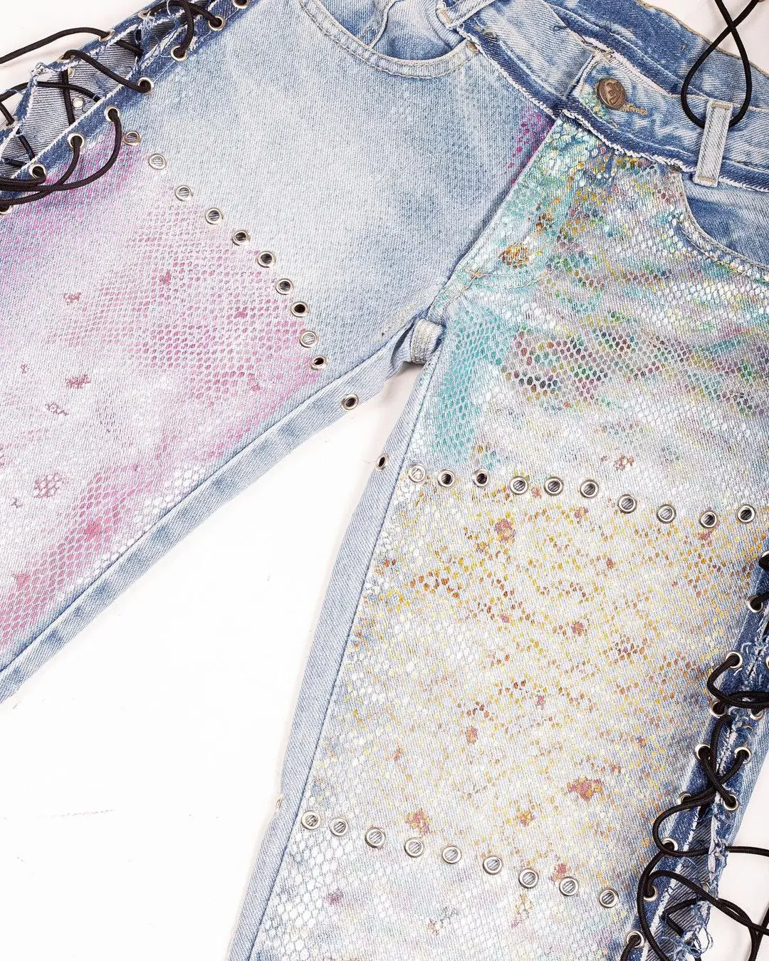 ZhuoYang Garment Wholesale Stacked Pants Top Quality Legging Sexy Lace Patchwork woman Jeans