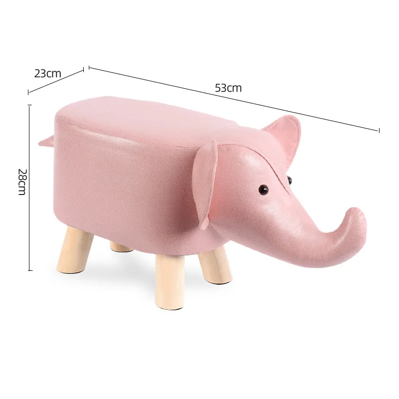 High Quality Leathaire Cute Animal Wood Kids Step Stools Foot Stools for Kids Adult