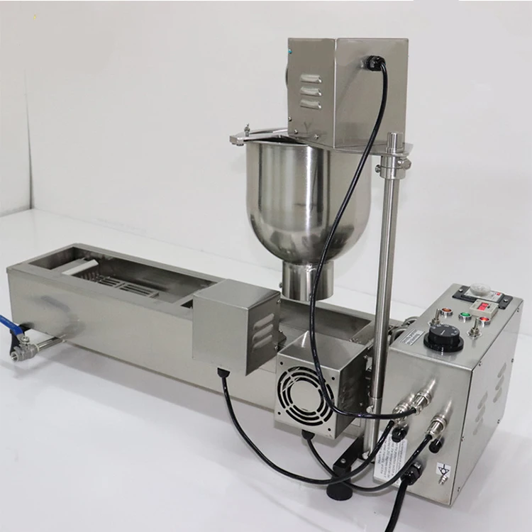 3KW 300-500Pcs/Hr Commercial Automatic Electric Donut Fryer Machine with 3 Molds